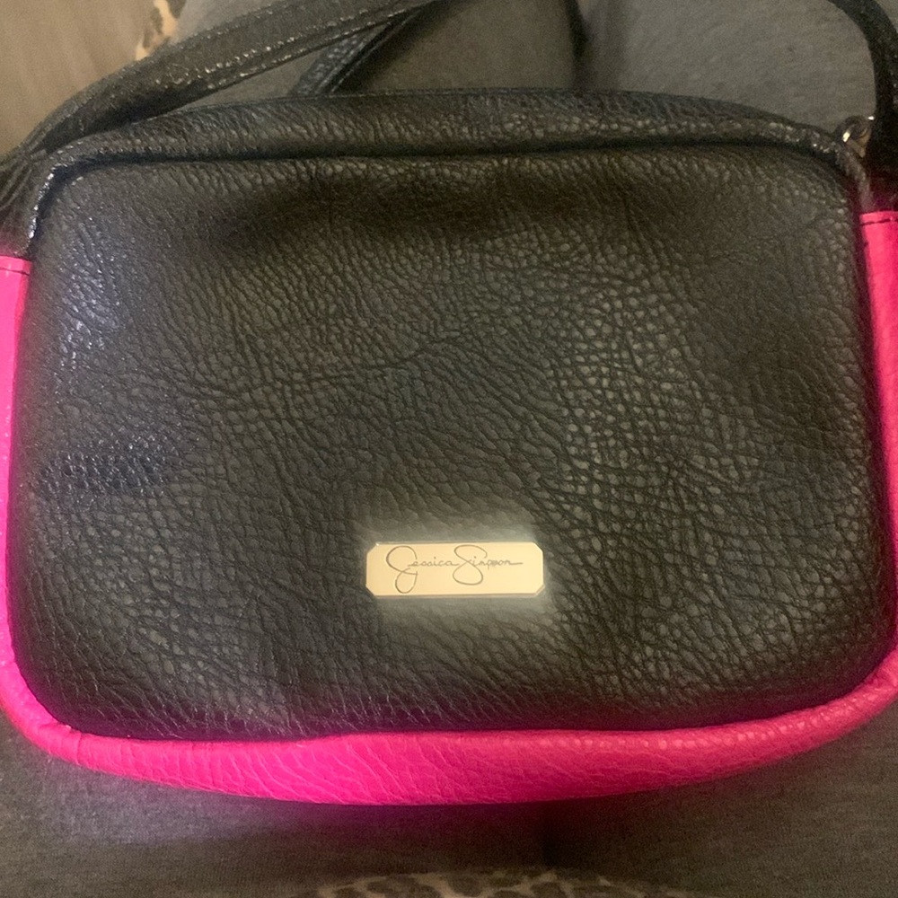 Jessica Simpson Black and Pink Crossbody Bag